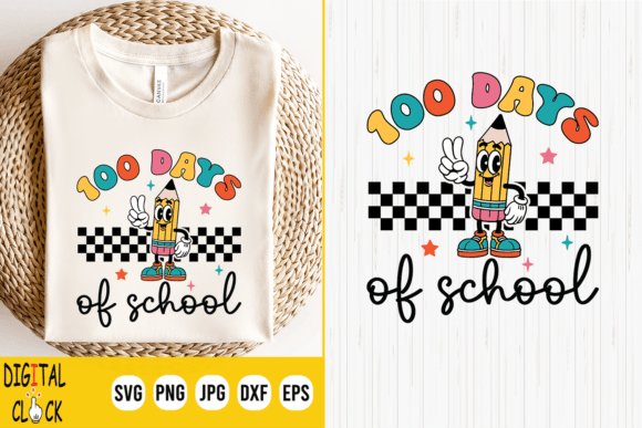 100 Days of School Teacher Graphics & T-Shirt Designs
