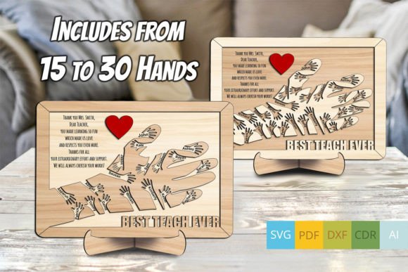 16 Teacher Children Kid Hands Sign Board Laser Cutting Signs