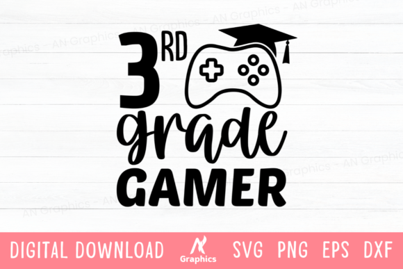 3rd Grade Gamer SVG: A Playful Graphic for Branding and T-Shirt Designs