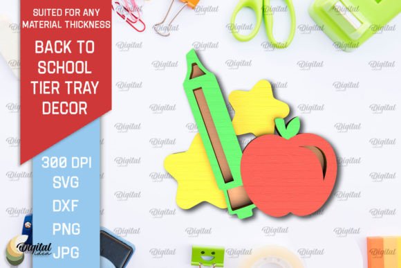 Back to School Tier Tray Laser Cut for Creative Design