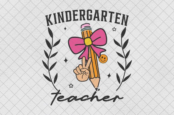 Coquette Kindergarten Teacher Pencil Bow