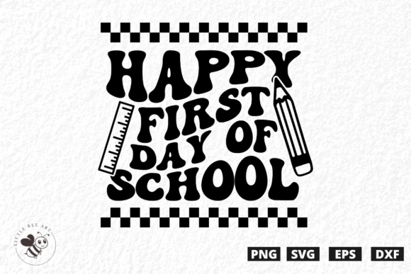 Happy First Day of School Wavy SVG: A Crafters’ Graphic Design Asset