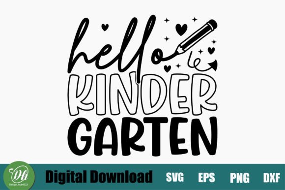 Hello Kinder Garten SVG Design: Graphics for Crafts