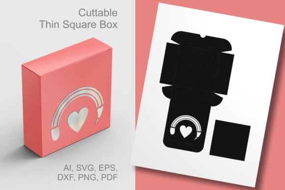 Pencil N Heart 3D SVG Gift Box Template