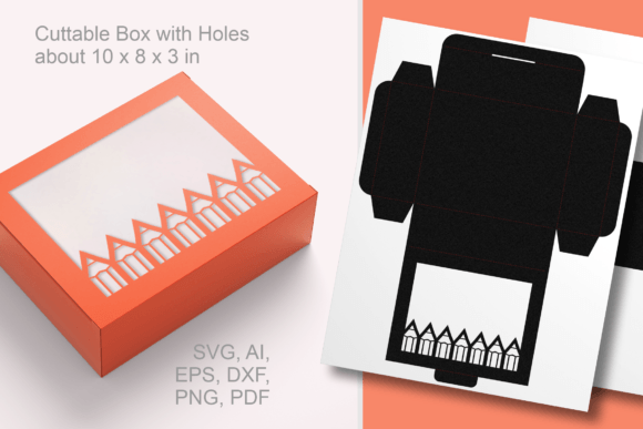 Pencils 1 Rectangular Favor Box 3D SVG
