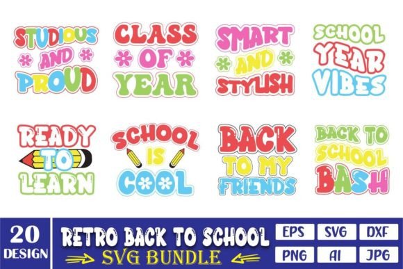 Retro Back to School SVG Bundle Vol.4