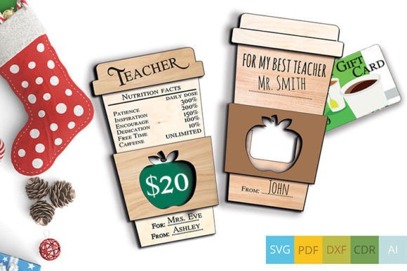 Teacher Coffee Mug SVG for Laser Cutting Ornaments