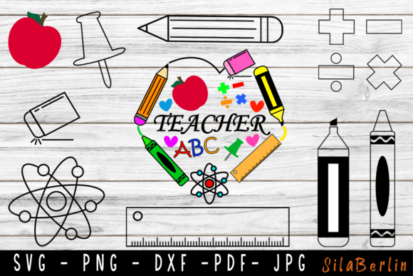 Teacher SVG Bundle: School Supplies SVG for Crafts & Graphics